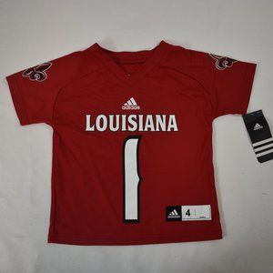 adidas Little Boys Louisiana Lafayette Ragin' Cajuns Football Jersey New Size 4